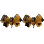 ACRYLIC CLIP-ON BOW EARRINGS - BROWN 