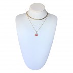 DOUBLE LAYERED CHERRY NECKLACE - GOLD 