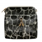 FRINGE CROSSBODY BAG - GRAY LEO 