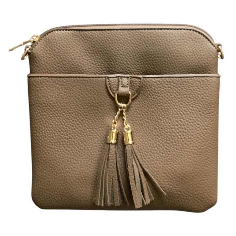 FRINGE CROSSBODY BAG - KHAKI