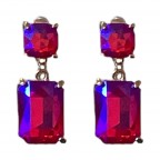 SQUARE DANGLE EARRINGS - FUCHSIA
