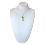 PINK HEART NECKLACE - GOLD 