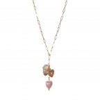 PINK HEART NECKLACE - GOLD 