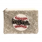 SEED BEAD COIN PURSE - MAMA BASEBALL 