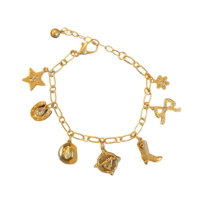 WESTERN CHARM BRACELET - GOLD 