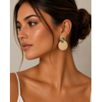 ACRYLIC EARRINGS - BEIGE 