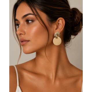 ACRYLIC EARRINGS - BEIGE 