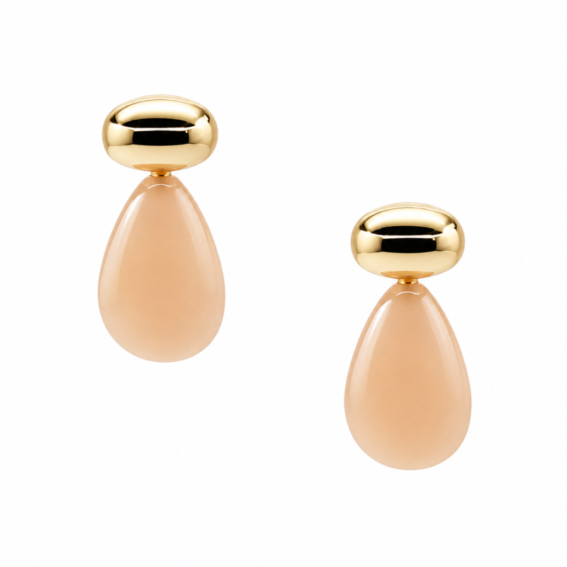 SMALL ACRYLIC EARRINGS - BEIGE 