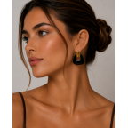 SMALL RESIN EARRINGS - BLACK 