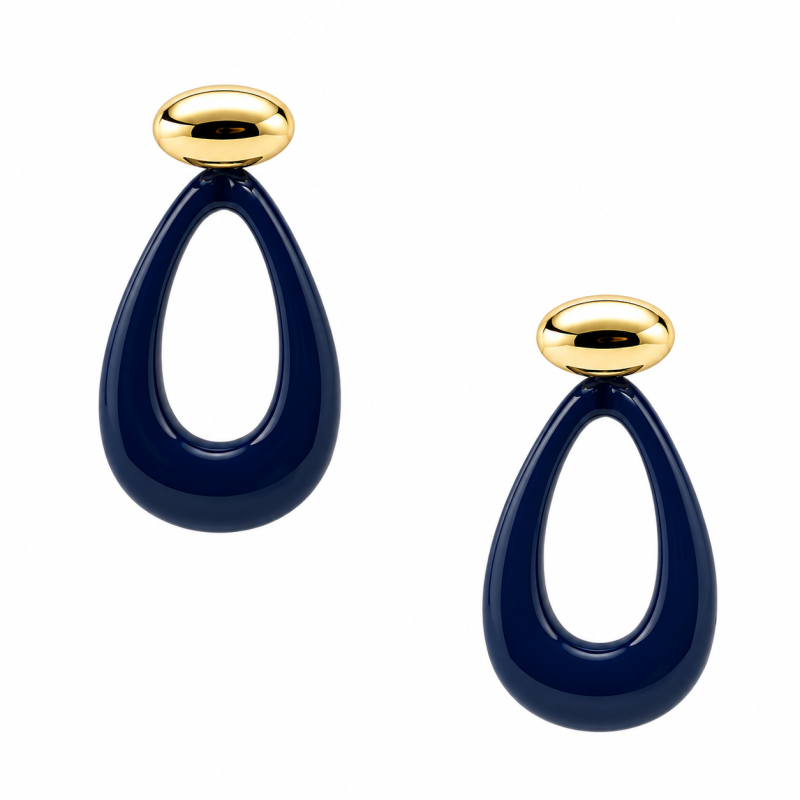ACRYLIC EARRINGS - NAVY 