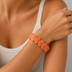 ACRYLIC HEART BRACELET - PINK