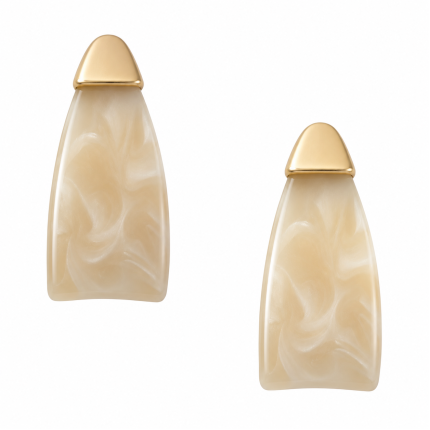 RESIN EARRINGS -BEIGE 