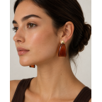 RESIN EARRINGS - BROWN 