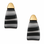 RESIN EARRINGS - BLACK & WHITE 