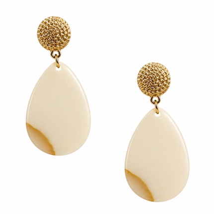 RESIN DROP EARRINGS - WHITE 