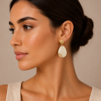 RESIN DROP EARRINGS - WHITE 