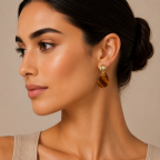 RESIN DROP EARRINGS - BROWN 