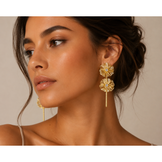 FLOWER EARRINGS - GOLD 