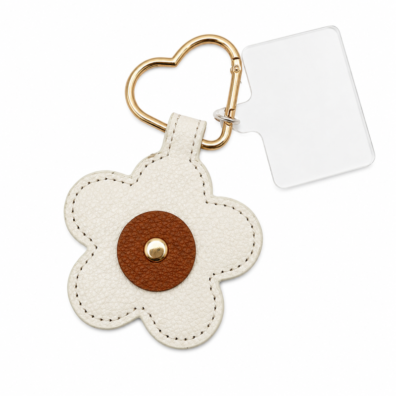 MAGNETIC FLOWER KEYCHAIN - WHITE 