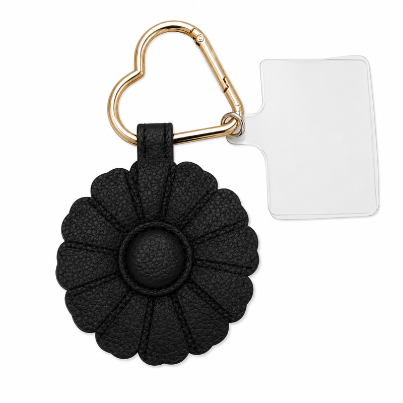 MAGNETIC FLOWER KEYCHAIN - BLACK 