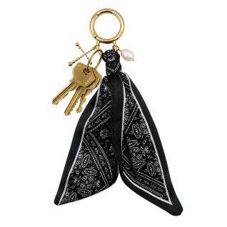 SILK BAG CHARM - BLACK 