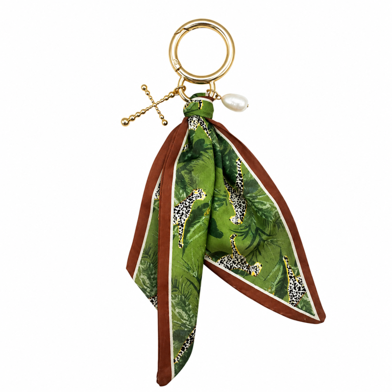 SILK BAG CHARM - OLIVE 