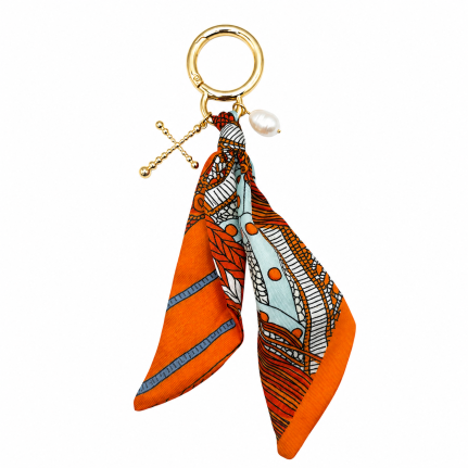 SILK BAG CHARM - ORANGE 