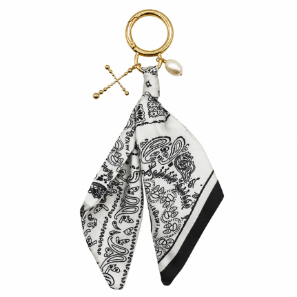 SILK BAG CHARM - WHITE 