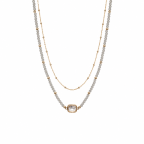LAYER BEADED NECKLACE - WHITE 