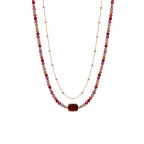 LAYER BEADED NECKLACE - PURPLE 