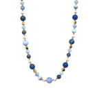 BEADED CRYSTAL NECKLACE - BLUE 