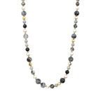 BEADED CRYSTAL NECKLACE - GREY 