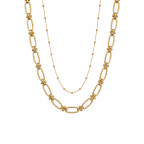 DOUBLE LAYERED NECKLACE - GOLD 