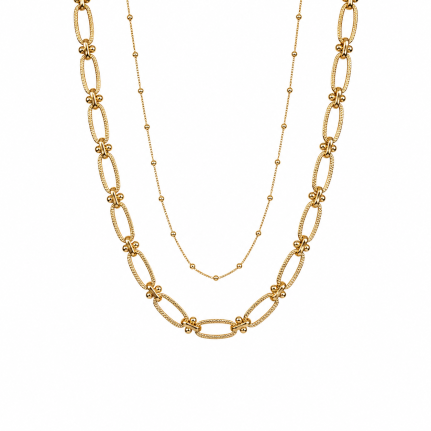 DOUBLE LAYERED NECKLACE - GOLD 