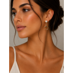 HORSEBIT PEARL EARRINGS - GOLD DIPPED 
