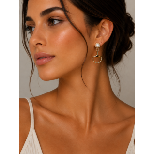 HORSEBIT PEARL EARRINGS - GOLD DIPPED 