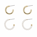 PEARL HOOP SET - EARRINGS 