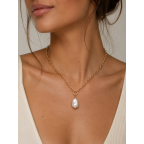 PEARL NECKLACE - GOLD DIPPED 