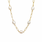 PEARL NECKLACE- GOLD 