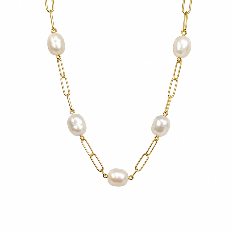 PEARL NECKLACE- GOLD 