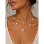 PEARL NECKLACE- GOLD 