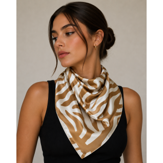SILK SCARF - BEIGE 