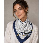 SILK SCARF - BLUE 