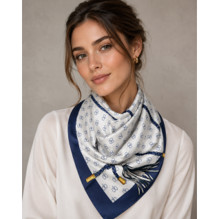 SILK SCARF - BLUE 
