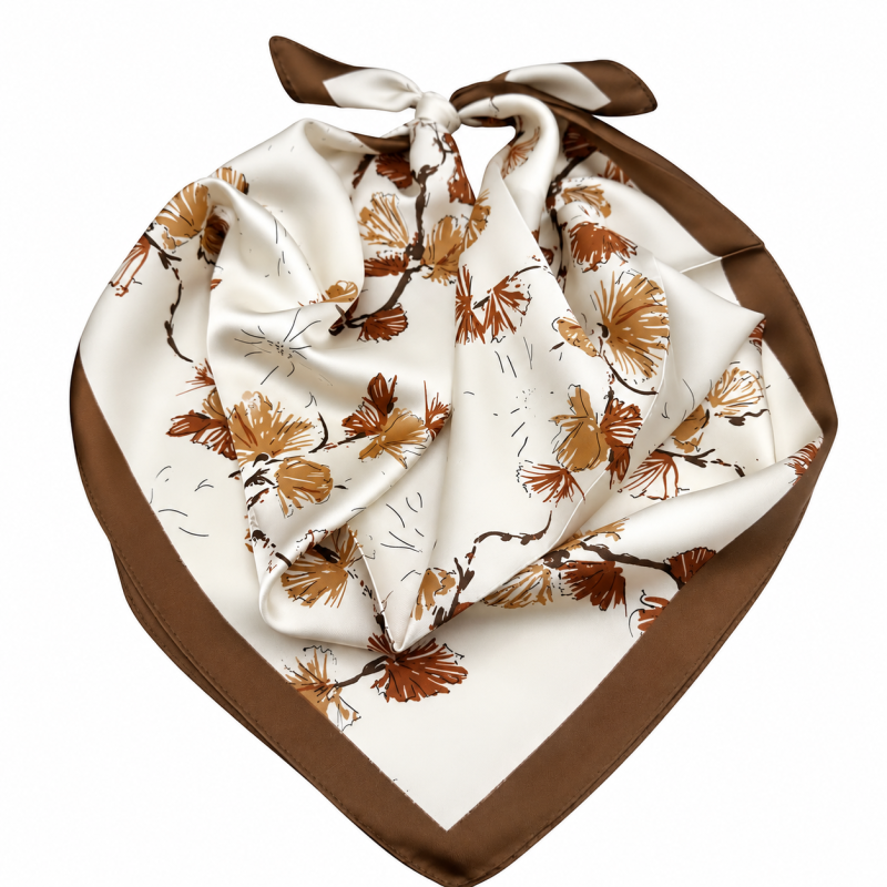 SILK SCARF - BROWN 