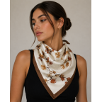 SILK SCARF - BROWN 