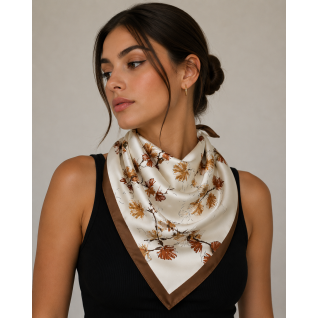 SILK SCARF - BROWN 