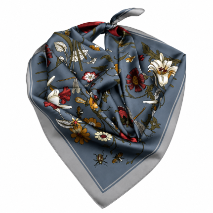 SILK SCARF - BLUE 