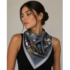 SILK SCARF - BLUE 