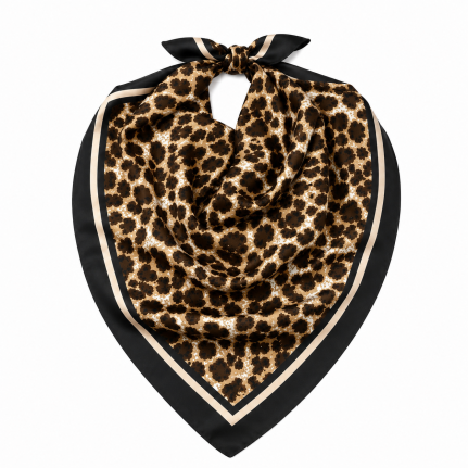 SILK SCARF - BROWN 